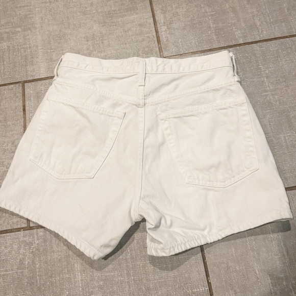 Agolde Parker Long Relaxed White Jean Shorts - Picture 5 of 5